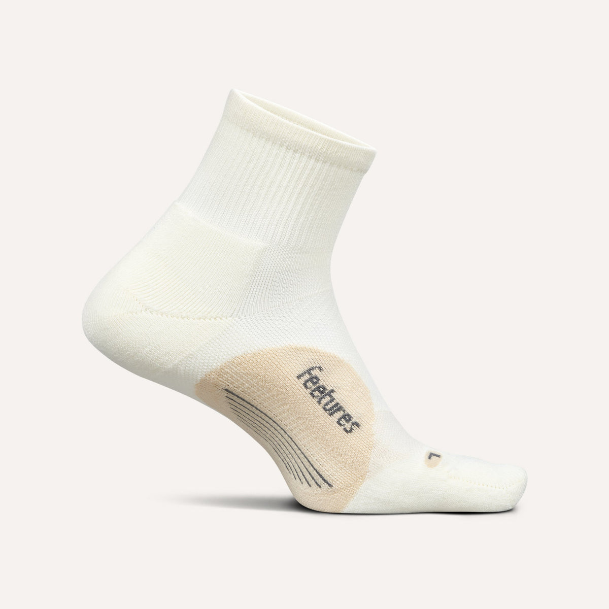 Feetures Elite Light Cushion Quarter Socks - Linen