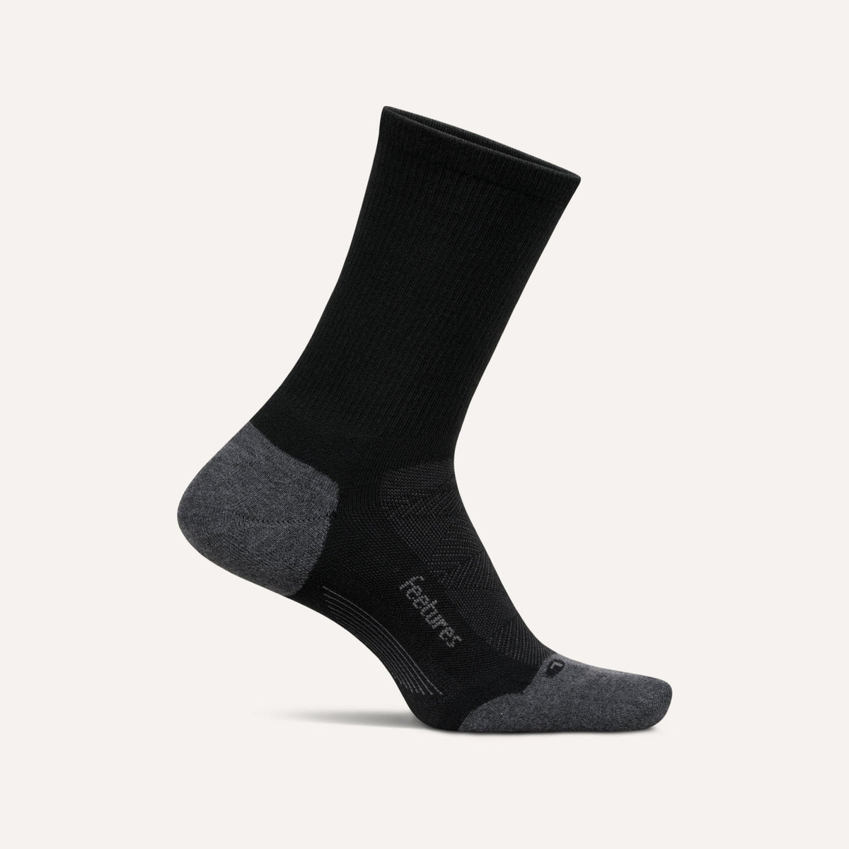 Feetures Elite Max Cushion Mini Crew Socks - Black