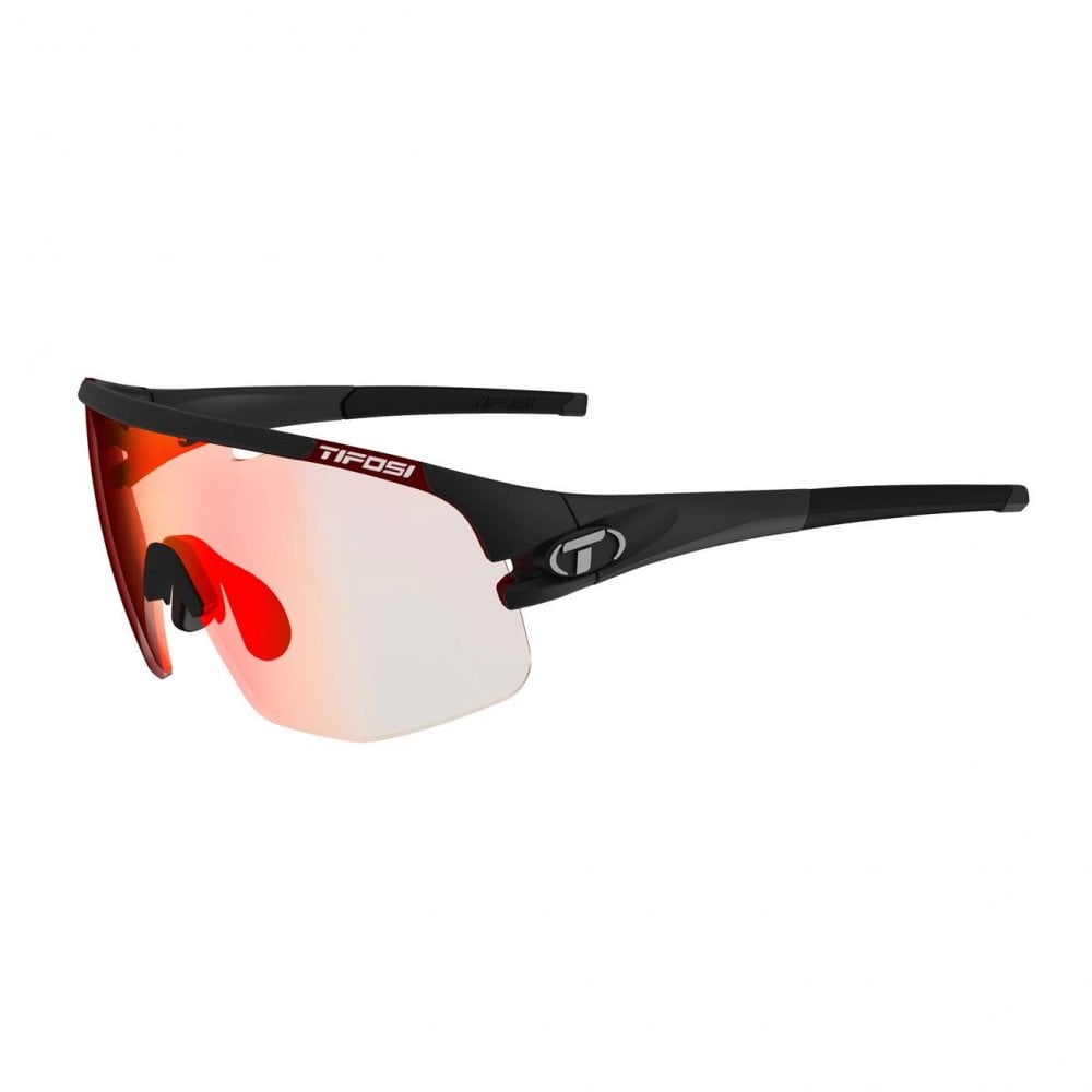 Tifosi Sledge Lite Fototec Single Lens Sunglasses - Matt Black - Matt Black / Clarion Red Fototec Lens