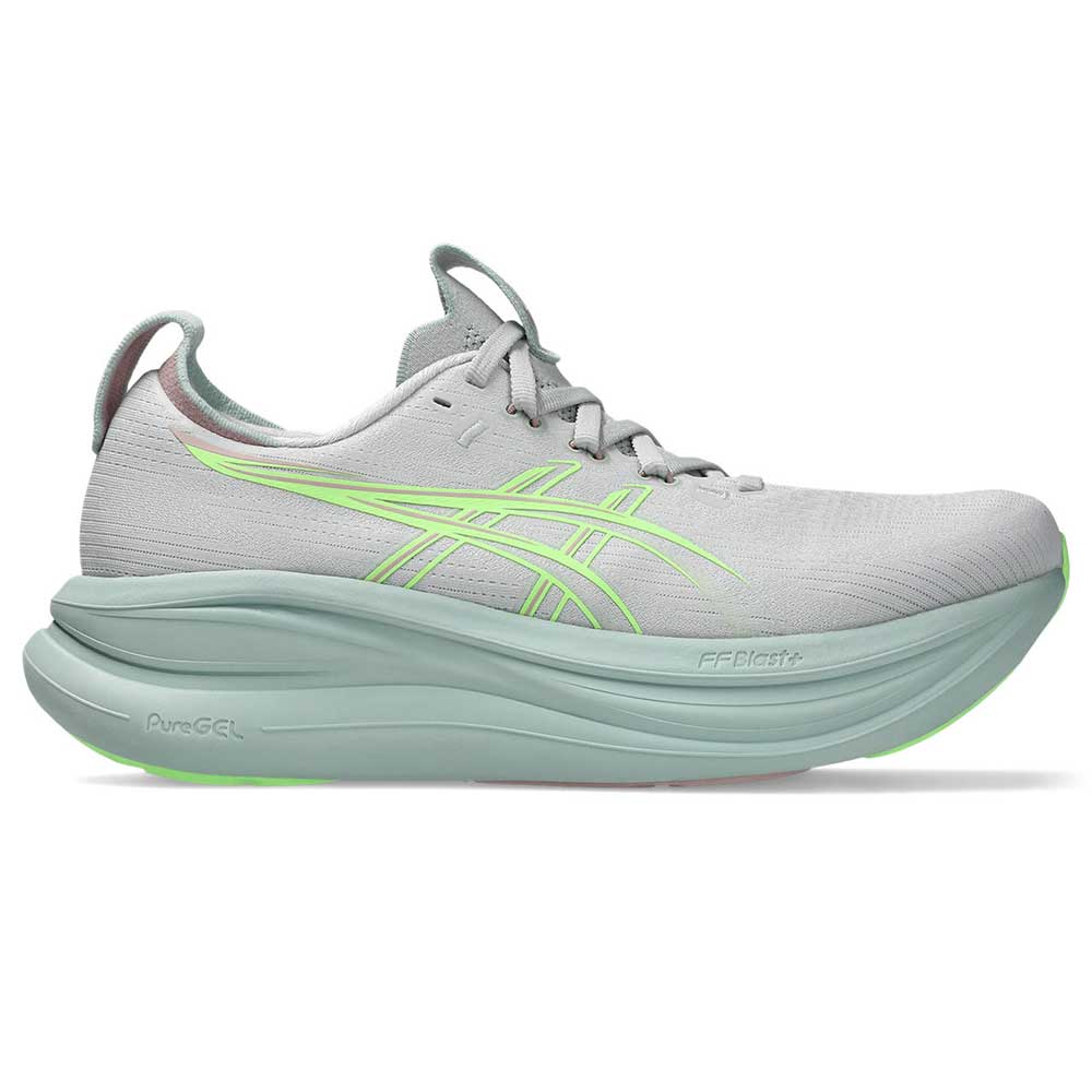 Women's Asics Gel Nimbus 28 - Cloud Grey/Illuminate Green
