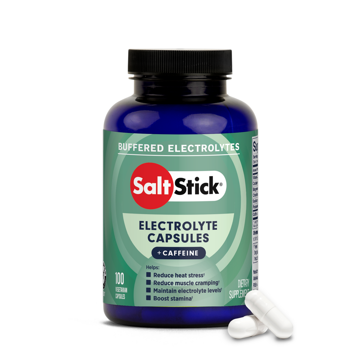 SaltStick electrolyte capsules with caffeine - 100 capsule bottle