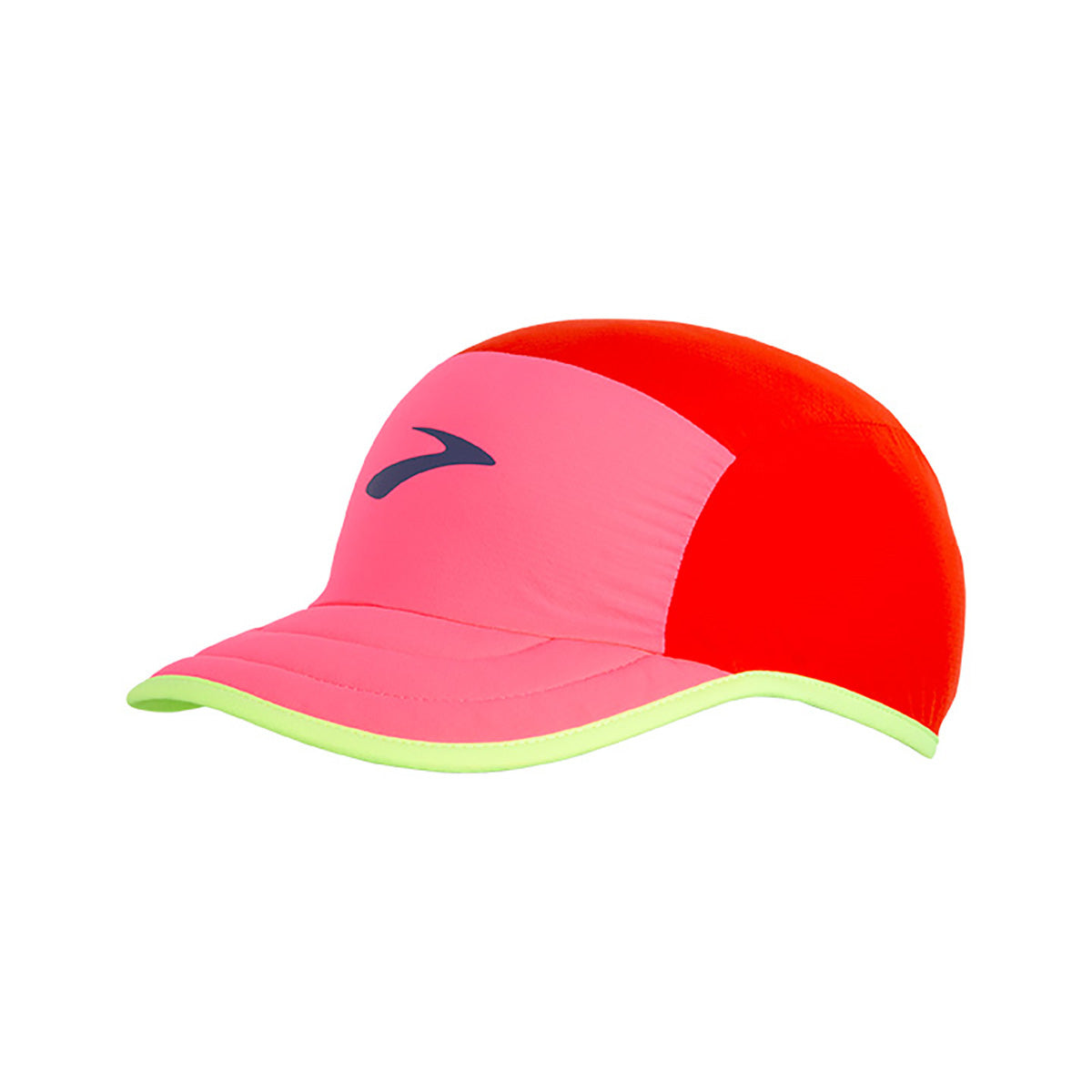 Brooks Lightweight Packable Hat in Cherry Tomato and Neo Pink