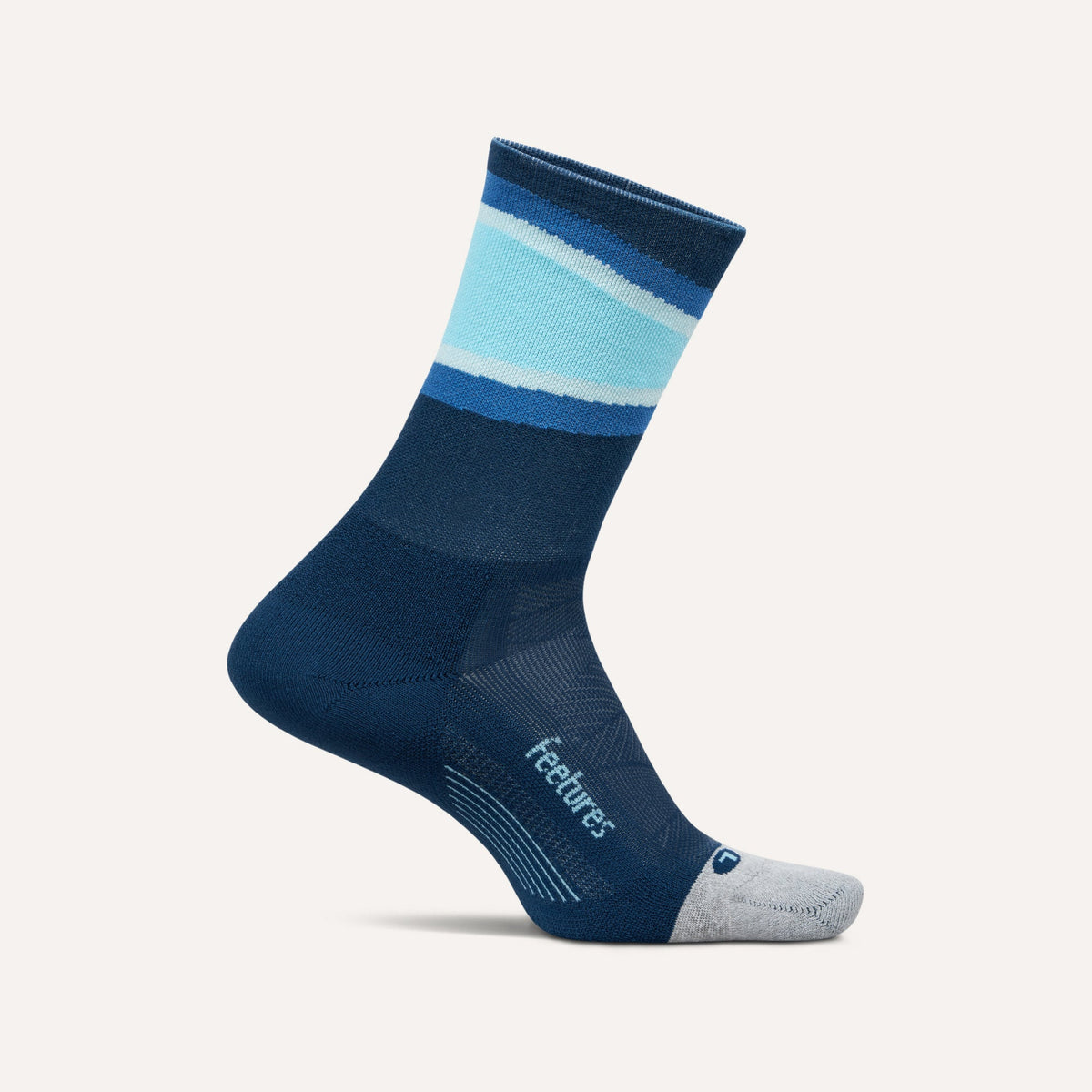 Feetures Elite Light Cushion Mini Crew Socks - Blue Bounce