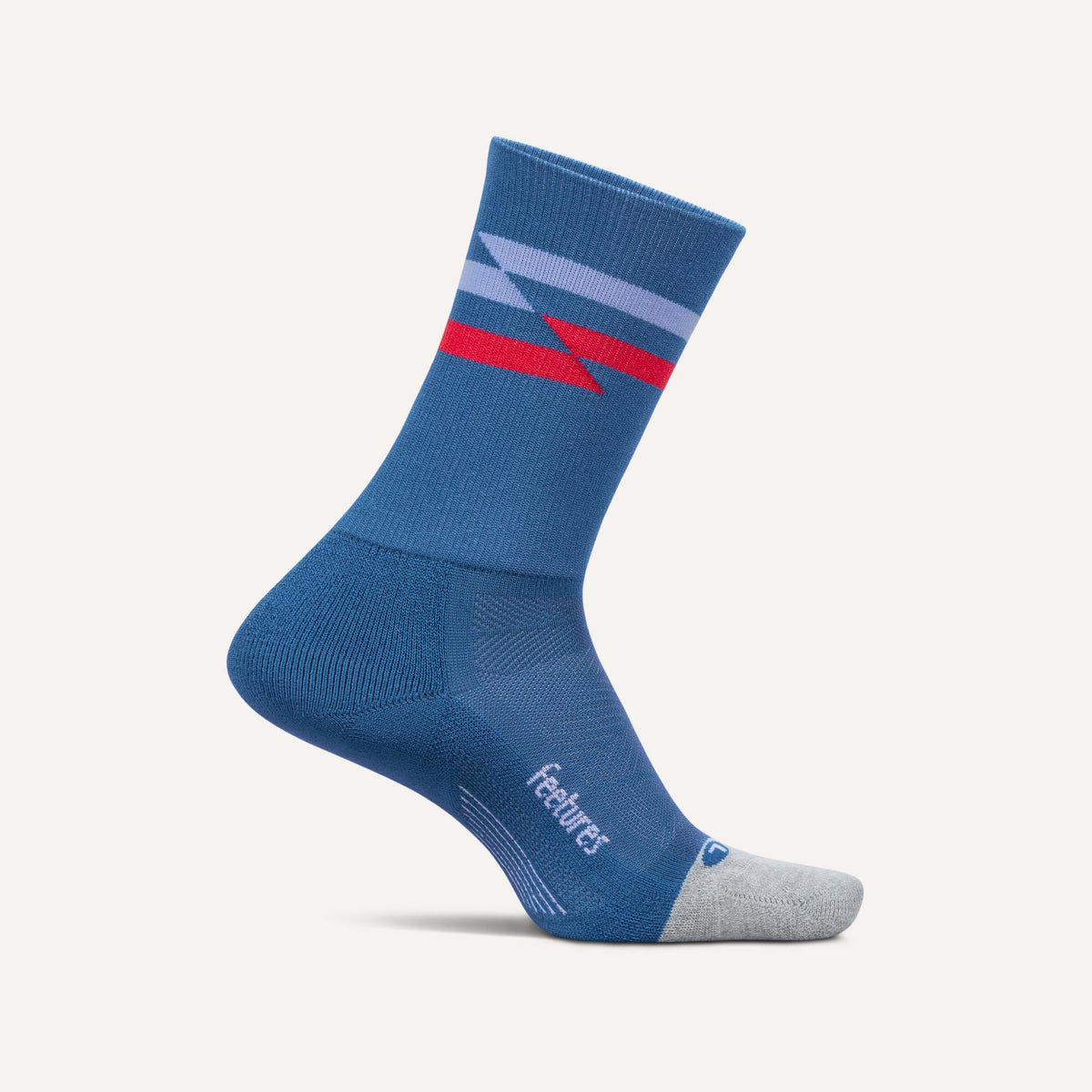 Feetures Elite Light Cushion Mini Crew Socks - Blue Track