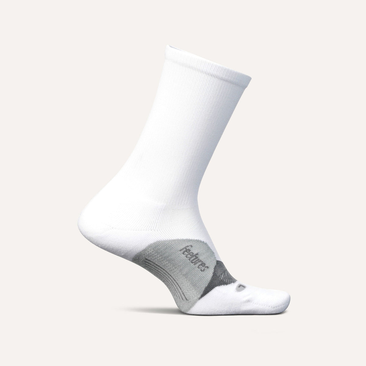 Feetures Elite Light Cushion Mini Crew Socks - White