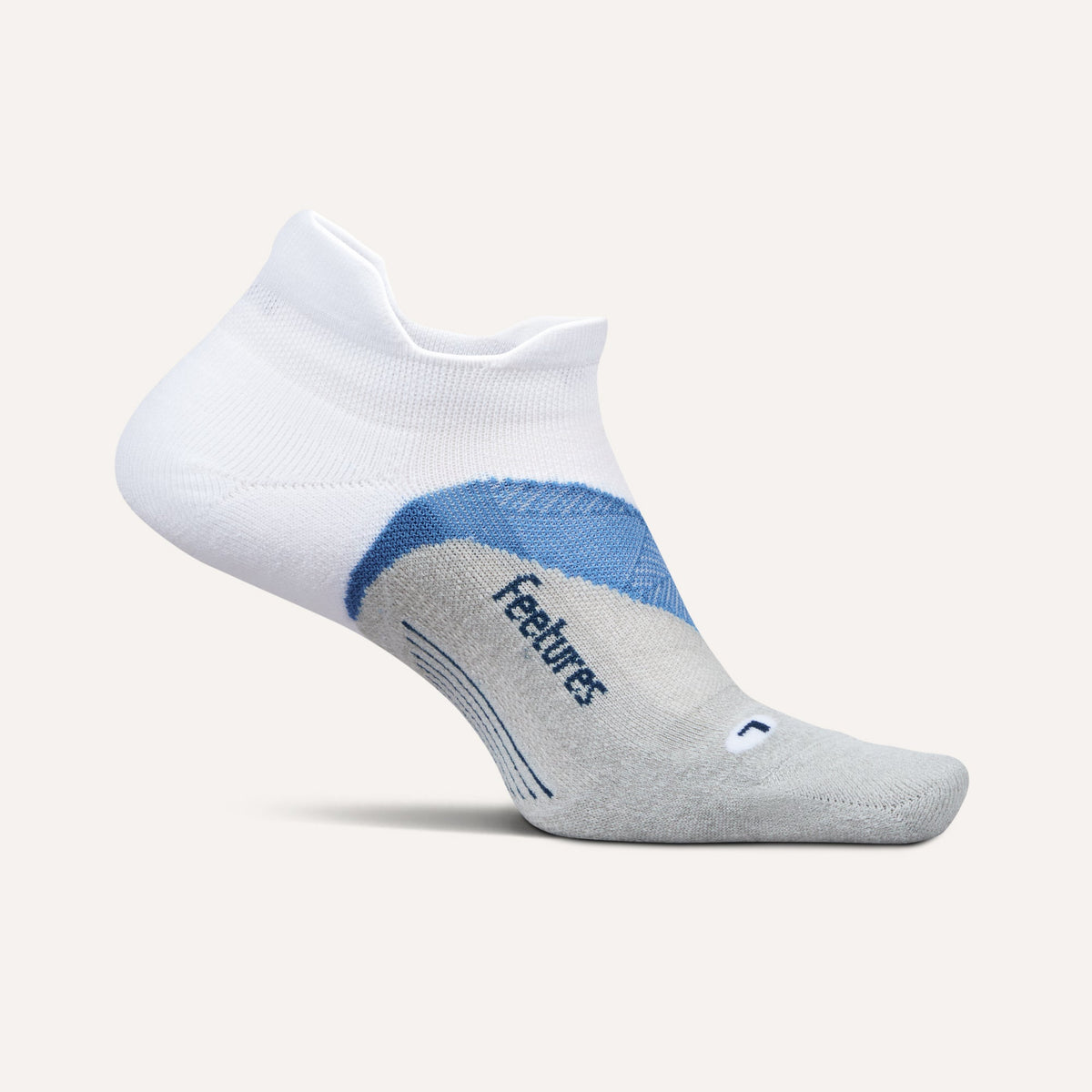 Feetures Elite Light Cushion Tab Socks - White Tide