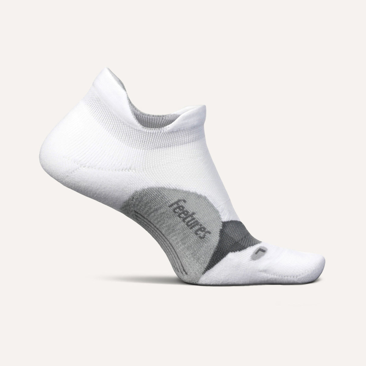 Feetures Elite Light Cushion Tab Socks - White
