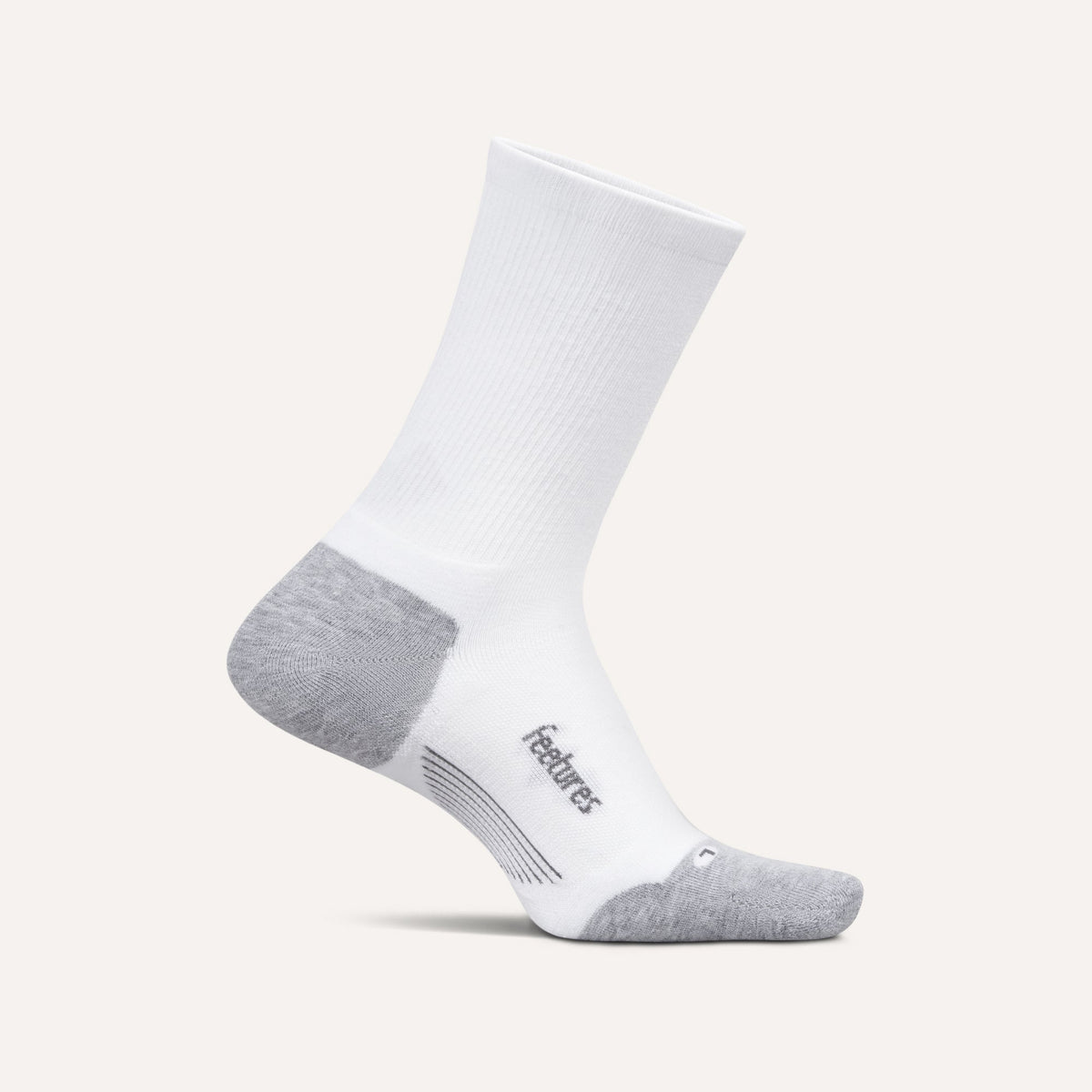 Feetures Elite Max Cushion Mini Crew Socks - White