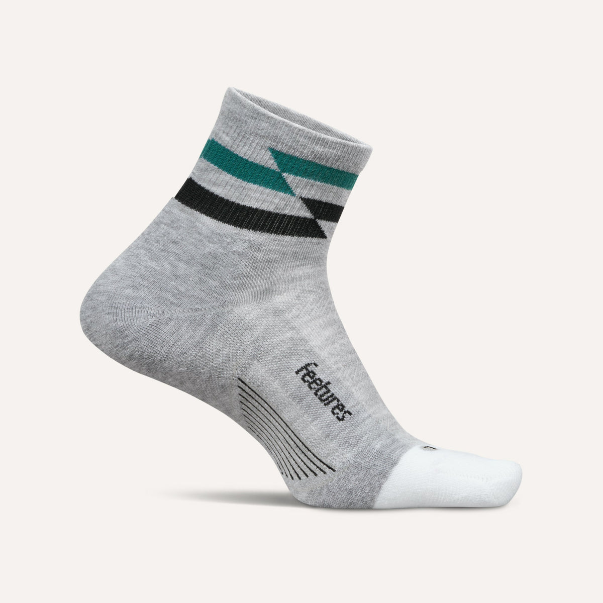 Feetures Elite Max Cushion Quarter Socks - Gray Track