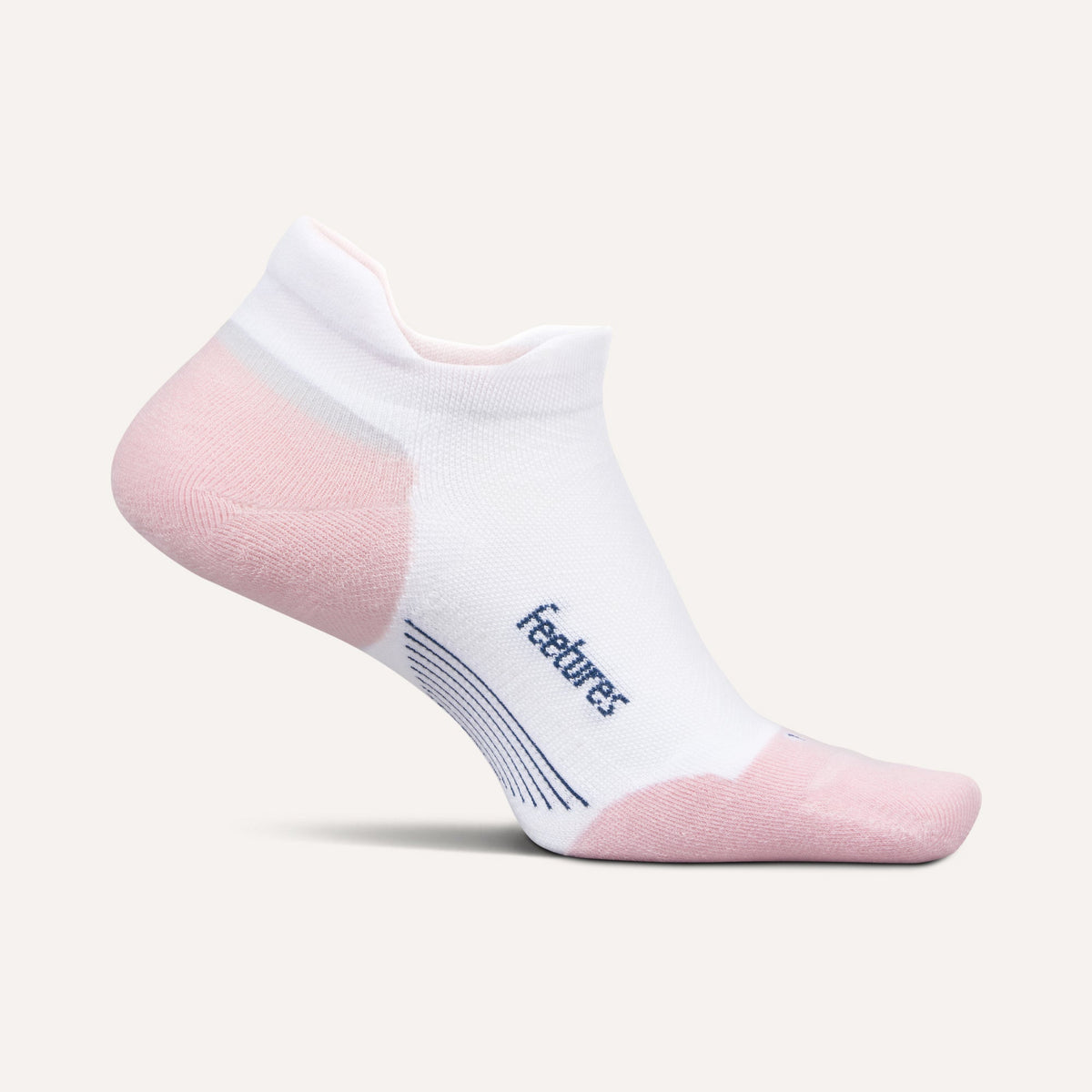 Feetures Elite Max Cushion Tab Socks - White Rose