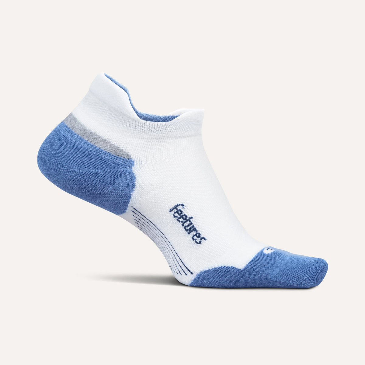 Feetures Elite Max Cushion Tab Socks - White Tide