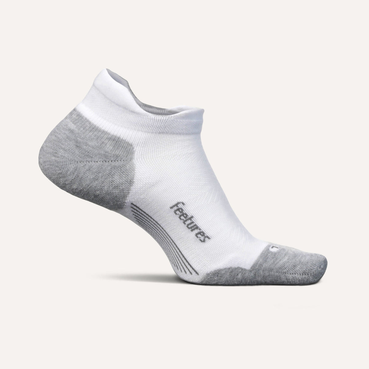Feetures Elite Max Cushion Tab Socks - White