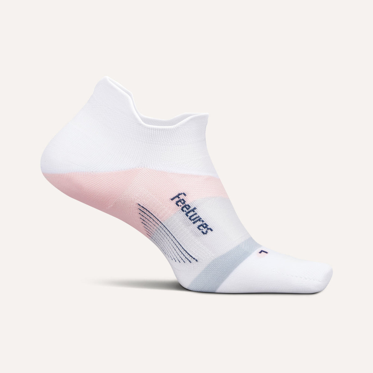 Feetures Elite Ultra Light Tab Socks - White Rose