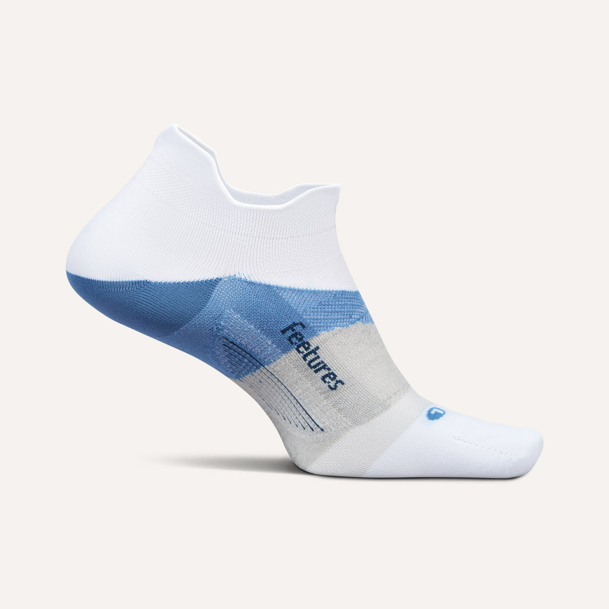 Feetures Elite Ultra Light Tab Socks - White Tide