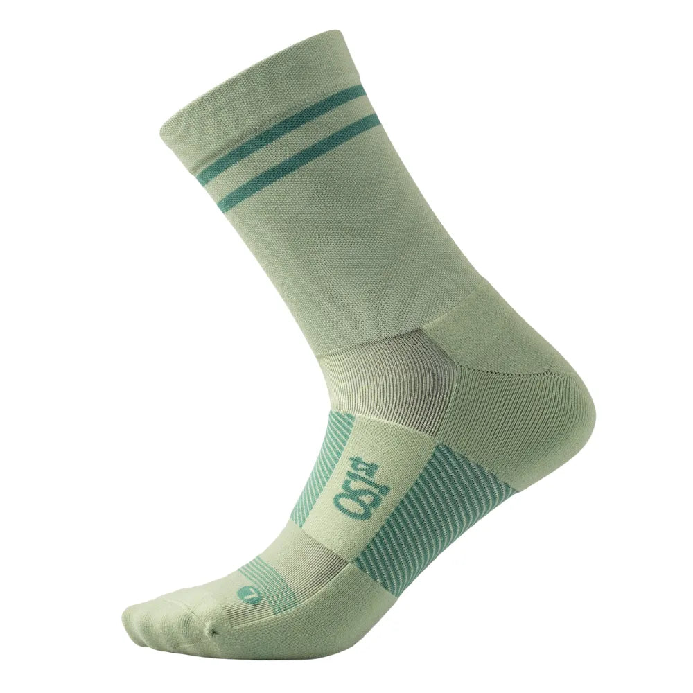 Thin Air Performance Socks | 3/4 Crew in Green Burst