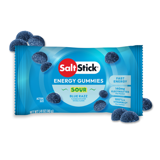 SaltStick Energy Gummies - Sour Blue Razz, single packet