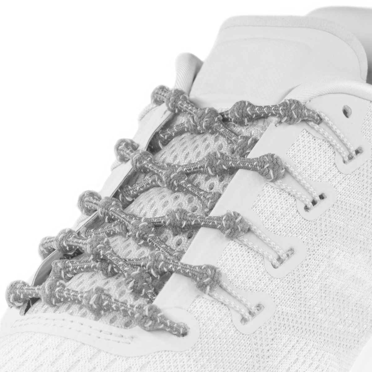 Caterpy Run Reflective No-Tie Shoelaces - Ghost Gray
